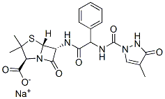 4-Thia-1-azabicyclo[3.2.0]heptane-2-carboxylic acid, 6-[[[[(2,3-dihydro-4-methyl-3-oxo-1H-pyrazol-1-yl)carbonyl]amino]phenylacetyl]amino]-3,3-dimethyl-7-oxo-, monosodium salt, [2S-[2alpha,5alpha,6beta(S*)]]- CAS#: 54944-56-8