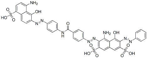 4-amino-3-[[4-[[[4-[(8-amino-1-hydroxy-5-sulpho-2-naphthyl)azo]phenyl]amino]carbonyl]phenyl]azo]-5-hydroxy-6-(phenylazo)naphthalene-2,7-disulphonic acid CAS#: 54274-15-6