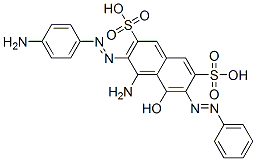 4-amino-3-[(4-aminophenyl)azo]-5-hydroxy-6-(phenylazo)naphthalene-2,7-disulphonic acid CAS#: 54291-12-2