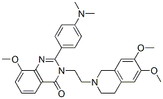 4(3H)-Quinazolinone,  3-[2-(3,4-dihydro-6,7-dimethoxy-2(1H)-isoquinolinyl)ethyl]-2-[4-(dimethylamino)phenyl]-8-methoxy- CAS#: 446293-88-5