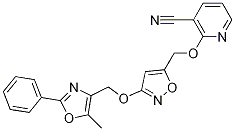 2-[[3-[(5-methyl-2-phenyl-4-oxazolyl)methoxy]-5-isoxazolyl]methoxy]nicotinonitrile CAS#: 441357-39-7