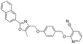 2-[4-[5-methyl-2-(2-naphthyl)-4-oxazolylmethoxy]benzyloxy]nicotinonitrile CAS#: 441357-44-4