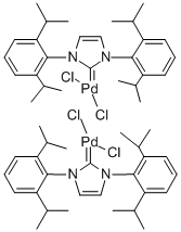 DICHLORO(DI-Μ-CHLORO)BIS[1,3-BIS(2,6-DI-I-PROPYLPHENYL)IMIDAZOL-2-YLIDENE]DIPALLADIUM (II) CAS#: 444910-17-2