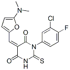 4,6(1H,5H)-Pyrimidinedione,  1-(3-chloro-4-fluorophenyl)-5-[[5-(dimethylamino)-2-furanyl]methylene]dihydro-2-thioxo- CAS#: 471848-60-9