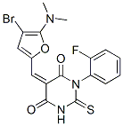 4,6(1H,5H)-Pyrimidinedione,  5-[[4-bromo-5-(dimethylamino)-2-furanyl]methylene]-1-(2-fluorophenyl)dihydro-2-thioxo- CAS#: 474482-62-7