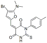 4,6(1H,5H)-Pyrimidinedione,  5-[[4-bromo-5-(dimethylamino)-2-furanyl]methylene]dihydro-1-(4-methylphenyl)-2-thioxo- CAS#: 469902-28-1