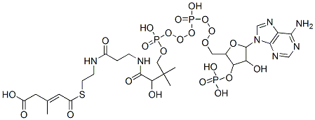 5-[2-[3-[[4-[[[5-(6-aminopurin-9-yl)-4-hydroxy-3-phosphonooxyoxolan-2-yl]methoxy-hydroxyphosphoryl]oxy-hydroxyphosphoryl]oxy-2-hydroxy-3,3-dimethylbutanoyl]amino]propanoylamino]ethylsulfanyl]-3-methyl-5-oxopent-3-enoic acid CAS#: 6247-73-0