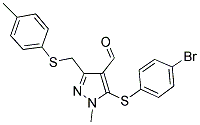 5-[(4-BROMOPHENYL)SULFANYL]-1-METHYL-3-([(4-METHYLPHENYL)SULFANYL]METHYL)-1H-PYRAZOLE-4-CARBALDEHYDE CAS#: 400823-20-3