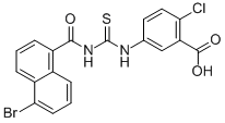 5-[[[[(5-BROMO-1-NAPHTHALENYL)CARBONYL]AMINO]THIOXOMETHYL]AMINO]-2-CHLORO-BENZOIC ACID CAS#: 535945-34-7