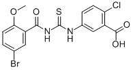 5-[[[(5-BROMO-2-METHOXYBENZOYL)AMINO]THIOXOMETHYL]AMINO]-2-CHLORO-BENZOIC ACID CAS#: 434310-32-4