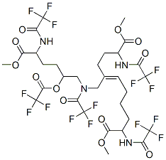 5-[[[6-Methoxy-6-oxo-5-[(trifluoroacetyl)amino]-2-[(trifluoroacetyl)oxy]hexyl](trifluoroacetyl)amino]methyl]-2,10-bis[(trifluoroacetyl)amino]-5-undecenedioic acid dimethyl ester CAS#: 59275-67-1