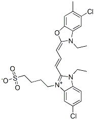 5-Chloro-1-ethyl-2-[3-(5-chloro-3-ethyl-6-methyl-2(3H)-benzoxazolylidene)-1-propenyl]-3-(4-sulfobutyl)benzimidazolium,inner salt CAS#: 50671-48-2