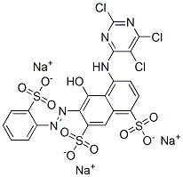 5-Hydroxy-6-[(2-sulfophenyl)azo]-4-[(2,5,6-trichloro-4-pyrimidinyl)amino]-1,7-naphthalenedisulfonic acid trisodium salt CAS#: 50802-28-3