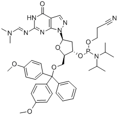 5'-O-(4,4'-DIMETHOXYTRITYL)-N2-DIMETHYLAMINOMETHYLENE-8-AZA-7-DEAZA-2'-DEOXYGUANOSINE, 3'-[(2-CYANOETHYL)-(N,N-DIISOPROPYL)]PHOSPHORAMIDITE CAS#: 500891-26-9