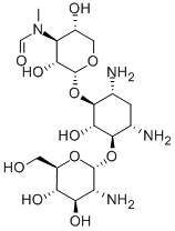 4-O-(2-Amino-2-deoxy-α-D-glucopyranosyl)-6-O-[3-deoxy-3-[formyl(methyl)amino]-α-D-xylopyranosyl]-2-deoxy-D-streptamine CAS#: 55904-33-1