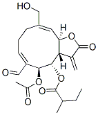 (3aS,6E,10Z)-3-Methylene-4α-(2-methylbutanoyloxy)-5β-acetoxy-6-formyl-10-(hydroxymethyl)-2,3,3aβ,4,5,8,9,11aα-octahydrocyclodeca[b]furan-2-one CAS#: 56679-19-7