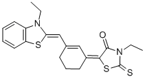 (5E)-3-ETHYL-5-(3-[(Z)-(3-ETHYL-1,3-BENZOTHIAZOL-2(3H)-YLIDENE)METHYL]CYCLOHEX-2-EN-1-YLIDENE)-2-THIOXO-1,3-THIAZOLIDIN-4-ONE CAS#: 54118-07-9