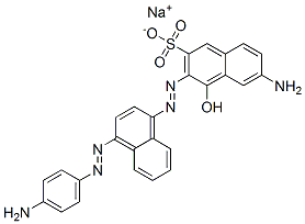 6-Amino-3-[[4-[(4-aminophenyl)azo]-1-naphthalenyl]azo]-4-hydroxynaphthalene-2-sulfonic acid sodium salt CAS#: 6227-05-0