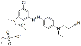 6-chloro-4-[[4-[(2-cyanoethyl)ethylamino]phenyl]azo]-1,3-dimethyl-1H-benzimidazolium methyl sulphate CAS#: 53792-62-4