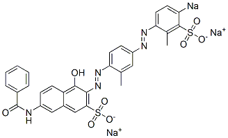7-Benzoylamino-4-hydroxy-3-[[2-methyl-4-[(2-methyl-4-sodiosulfophenyl)azo]phenyl]azo]naphthalene-2-sulfonic acid sodium salt CAS#: 5873-25-6