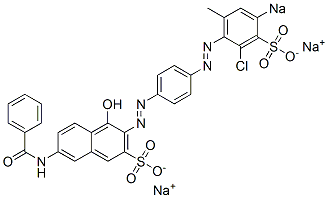 7-Benzoylamino-4-hydroxy-3-[[4-[(2-chloro-6-methyl-4-sodiosulfophenyl)azo]phenyl]azo]naphthalene-2-sulfonic acid sodium salt CAS#: 5873-23-4