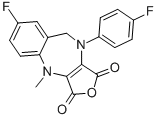 7-FLUORO-10-(4-FLUORO-PHENYL)-4-METHYL-9,10-DIHYDRO-4H-2-OXA-4,10-DIAZA-BENZO[F]AZULENE-1,3-DIONE CAS#: 535920-90-2