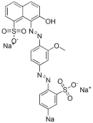 7-Hydroxy-8-[[2-methoxy-4-[(4-sodiosulfophenyl)azo]phenyl]azo]naphthalene-1-sulfonic acid sodium salt CAS#: 6226-77-3