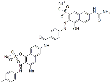 7-Ureido-4-hydroxy-3-[[4-[[5-hydroxy-6-[(4-methylphenyl)azo]-7-sodiosulfo-2-naphthalenyl]aminocarbonyl]phenyl]azo]naphthalene-2-sulfonic acid sodium salt CAS#: 5979-30-6