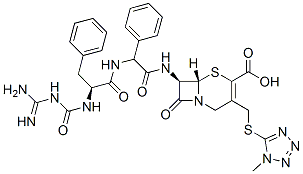 (7R)-3-[(1-Methyl-1H-tetrazol-5-ylthio)methyl]-7-[[[[N-[(guanidino)carbonyl]-L-phenylalanyl]amino]phenylacetyl]amino]cepham-3-ene-4-carboxylic acid CAS#: 56779-66-9