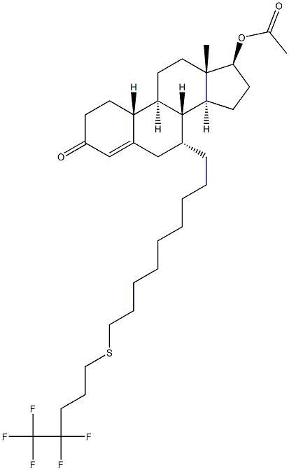 (7alpha,17beta)-17-(Acetyloxy)-7-[9-[(4,4,5,5,5-pentafluoropentyl)thio]nonyl]estr-4-en-3-one CAS#: 415927-29-6