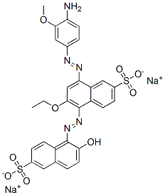 8-[(4-Amino-3-methoxyphenyl)azo]-6-ethoxy-5-[(2-hydroxy-6-sulfo-1-naphtyl)azo]-2-naphthalenesulfonic acid disodium salt CAS#: 6226-70-6