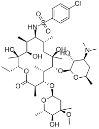 (9S)-9-[[(4-Chlorophenyl)sulfonyl]amino]-9-deoxoerythromycin CAS#: 56998-45-9