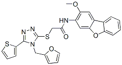 Acetamide, 2-[[4-(2-furanylmethyl)-5-(2-thienyl)-4H-1,2,4-triazol-3-yl]thio]-N-(2-methoxy-3-dibenzofuranyl)- (9CI) CAS#: 587010-73-9