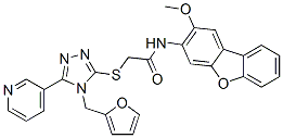 Acetamide, 2-[[4-(2-furanylmethyl)-5-(3-pyridinyl)-4H-1,2,4-triazol-3-yl]thio]-N-(2-methoxy-3-dibenzofuranyl)- (9CI) CAS#: 577985-69-4