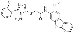 Acetamide, 2-[[4-amino-5-(2-chlorophenyl)-4H-1,2,4-triazol-3-yl]thio]-N-(2-methoxy-3-dibenzofuranyl)- (9CI) CAS#: 578756-90-8