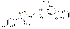 Acetamide, 2-[[4-amino-5-(4-chlorophenyl)-4H-1,2,4-triazol-3-yl]thio]-N-(2-methoxy-3-dibenzofuranyl)- (9CI) CAS#: 578699-92-0