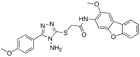 Acetamide, 2-[[4-amino-5-(4-methoxyphenyl)-4H-1,2,4-triazol-3-yl]thio]-N-(2-methoxy-3-dibenzofuranyl)- (9CI) CAS#: 587000-55-3