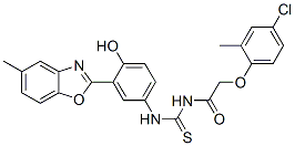 Acetamide, 2-(4-chloro-2-methylphenoxy)-N-[[[4-hydroxy-3-(5-methyl-2-benzoxazolyl)phenyl]amino]thioxomethyl]- (9CI) CAS#: 593238-41-6