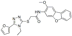 Acetamide, 2-[[4-ethyl-5-(2-furanyl)-4H-1,2,4-triazol-3-yl]thio]-N-(2-methoxy-3-dibenzofuranyl)- (9CI) CAS#: 577981-45-4