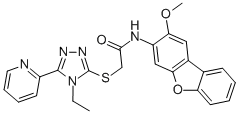 Acetamide, 2-[[4-ethyl-5-(2-pyridinyl)-4H-1,2,4-triazol-3-yl]thio]-N-(2-methoxy-3-dibenzofuranyl)- (9CI) CAS#: 577989-05-0