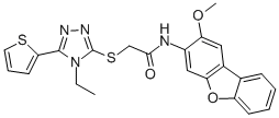 Acetamide, 2-[[4-ethyl-5-(2-thienyl)-4H-1,2,4-triazol-3-yl]thio]-N-(2-methoxy-3-dibenzofuranyl)- (9CI) CAS#: 577986-57-3