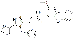 Acetamide, 2-[[5-(2-furanyl)-4-(2-furanylmethyl)-4H-1,2,4-triazol-3-yl]thio]-N-(2-methoxy-3-dibenzofuranyl)- (9CI) CAS#: 578000-28-9