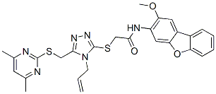 Acetamide, 2-[[5-[[(4,6-dimethyl-2-pyrimidinyl)thio]methyl]-4-(2-propenyl)-4H-1,2,4-triazol-3-yl]thio]-N-(2-methoxy-3-dibenzofuranyl)- (9CI) CAS#: 577984-43-1