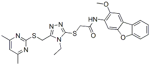 Acetamide, 2-[[5-[[(4,6-dimethyl-2-pyrimidinyl)thio]methyl]-4-ethyl-4H-1,2,4-triazol-3-yl]thio]-N-(2-methoxy-3-dibenzofuranyl)- (9CI) CAS#: 577998-44-8