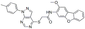 Acetamide, N-(2-methoxy-3-dibenzofuranyl)-2-[[1-(4-methylphenyl)-1H-pyrazolo[3,4-d]pyrimidin-4-yl]thio]- (9CI) CAS#: 585562-55-6