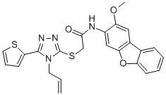 Acetamide, N-(2-methoxy-3-dibenzofuranyl)-2-[[4-(2-propenyl)-5-(2-thienyl)-4H-1,2,4-triazol-3-yl]thio]- (9CI) CAS#: 577989-36-7