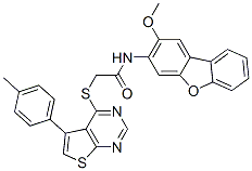 Acetamide, N-(2-methoxy-3-dibenzofuranyl)-2-[[5-(4-methylphenyl)thieno[2,3-d]pyrimidin-4-yl]thio]- (9CI) CAS#: 585549-33-3