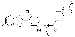 Acetamide, N-[[[4-chloro-3-(6-methyl-2-benzoxazolyl)phenyl]amino]thioxomethyl]-2-(4-chloro-2-methylphenoxy)- (9CI) CAS#: 593238-44-9