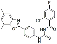 Benzamide, 2-chloro-N-[[[4-(5,7-dimethyl-2-benzoxazolyl)phenyl]amino]thioxomethyl]-4-fluoro- (9CI) CAS#: 593238-86-9