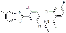 Benzamide, 2-chloro-N-[[[4-chloro-3-(5-methyl-2-benzoxazolyl)phenyl]amino]thioxomethyl]-4-fluoro- (9CI) CAS#: 593238-55-2